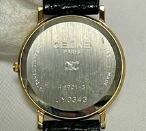 1円〜CELINE セリーヌ H2901-3 ゴールド ラウンド ブランド QUARTZ クォーツ メンズ 腕時計 ネコポス発送230円_画像2