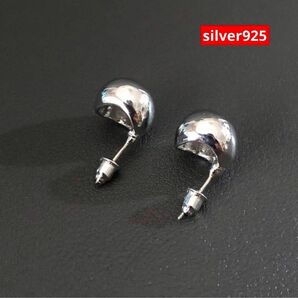 silver925 フープピアス アレルギー対応 コロンとしたピアス シルバー