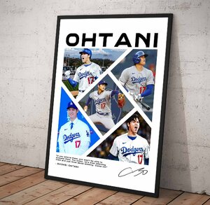 ポスター 【 MLB ロサンゼルス・ドジャース 大谷翔平 】poster フレーム付 297×210mm (1) -8