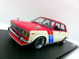 イグニッションモデル 1/18 ダットサン ブルーバード 510 SSS ワークス トリコロールカラー ワタナベホイール (5125-538)