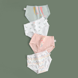 * J( mermaid ) * 120 size Kids pants underwear girl mail order 4 sheets set 4 sheets 4. shorts Brief underwear inner pants child child .