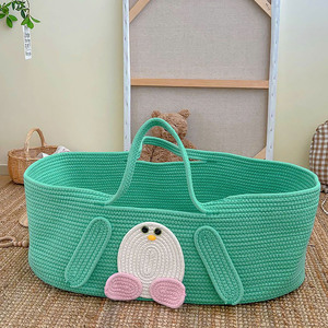 * blue × penguin * baby basket babysrt23 Koo fan basket baby baby crib baby basket basket . basket rope braided 