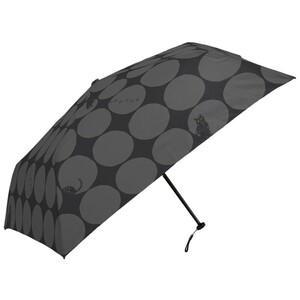 ☆ 大きい水玉と猫/黒 ☆ 軽量コンパクトタイプミニ 50cm 折りたたみ傘 軽量 コンパクト トートバッグ 折り畳み傘 雨傘 かさ ミニ傘 折傘