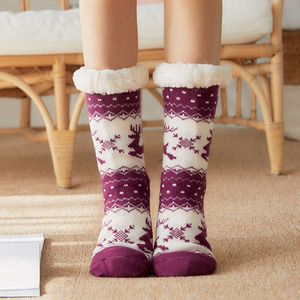 * R- лиловый / олень * теплый очень толстый носки осень-зима ykb217 теплый носки симпатичный салон носки обувь внизу носки толщина . теплый теплый длинный 