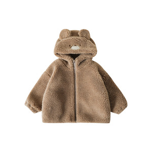 * Brown * 110cm * boa jacket nakbj4630 boa jacket Kids child jacket boa coat bear ear .. ear bear ear feather weave feather woven 