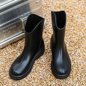 * black * 39(24.5cm) * rain boots middle pmyrainm006 rain boots Short lady's rain shoes boots rain boots 