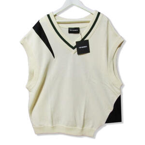 未使用 YUKI HASHIMOTO ユウキハシモト DOCKING TILDEN VEST 231-01-0501 ニット ベスト ドッキング アイボリー 48 タグ付き 27104908