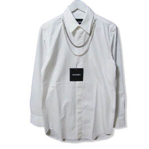 未使用 YUKI HASHIMOTO ユウキハシモト PEARL NECKLESS ATTACHED SHIRTS 222-01-0104 長袖シャツ パール ホワイト 46 タグ付き 27104881