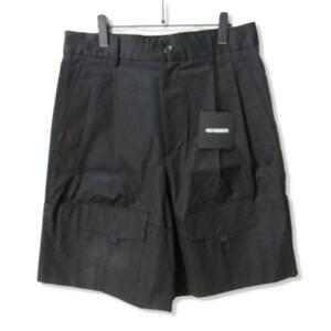 未使用 YUKI HASHIMOTO ユウキハシモト ROLL-UP POCKETS SHORTS BLACK 211-01-0201 ワイドショートパンツ ブラック 48 タグ付き 27104893