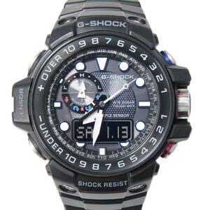 美品 CASIO G-SHOCK Gショック GWN-1000B-1AJF ガルフマスター 電波ソーラー GULFMASTER トリプルセンサー ブラック 30012632