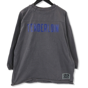 TENDERLOIN テンダーロイン 七分袖Tシャツ 20AW Football SHT プリント 日本製 チャコール XL 71008552