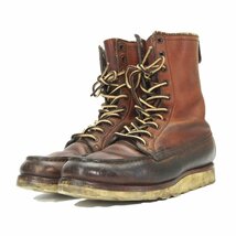 REDWING レッドウィング US6EE 24cm 877 アイリッシュセッター 白四角犬タグ 85年製 モックトゥ スクエアステッチ 茶 10006450_画像1