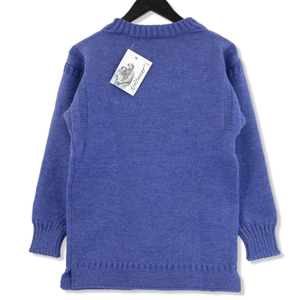 未使用 GUERNSEY WOOLLENS ガンジーウーレンズ セーター GUERNSEY SWEATER ニット ウール 英国製 パープル LIGHT PURPLE 34 70015440