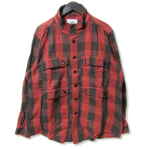 SASSAFRAS ササフラス 長袖チェックシャツ Botanical Eagle Scout Half ボタニカルイーグルスカウトハーフ Red/Black XL 27105000