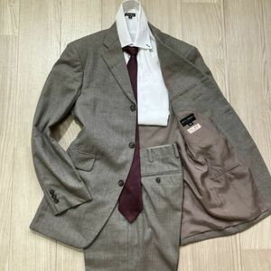 MEN'S TENORAS メンズティノラス 『大人の一着』グレー チェック柄 ウール スーツ セットアップ Lサイズ