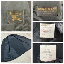 【希少!! 金タグ】 BURBERRY　バーバリー　AB5 ( M~L相当) 黒　ブラック　スーツ　ウール　背抜き　1B　セットアップ メンズ_画像7