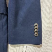 GINZA Global Style 銀座グローバルスタイル スーツ セットアップ ネイビー ウール ストライプ メンズ 裏地チェック ビジネス M相当_画像8