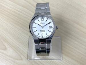 【3542】★美品★SEIKO セイコー ペーパチュアルカレンダー 8F32-00M0 QZ デイト 白×シルバー文字盤 TLG メンズ腕時計 KMY 現状品