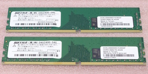 ◇BUFFALO MV-D4U2400-S4G 2枚セット *PC4-19200/DDR4-2400 Samsungチップ 288Pin DDR4 UDIMM 8GB(4GB x2) 動作品