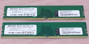 ◇BUFFALO MV-D4U2400-S4G 2枚セット *PC4-19200/DDR4-2400 Samsungチップ 288Pin DDR4 UDIMM 8GB(4GB x2) 動作品