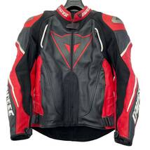 【美品】 DAINESE ダイネーゼ SUPER SPEED D1 レザージャケット 黒系/赤系　ブラック系/レッド系　46サイズ　6240-120_画像1