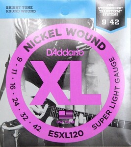 ダダリオ D'Addario ESXL120/ダブルボールエンド エレキギター弦 スタインバーガー ヘッドレスギター用弦