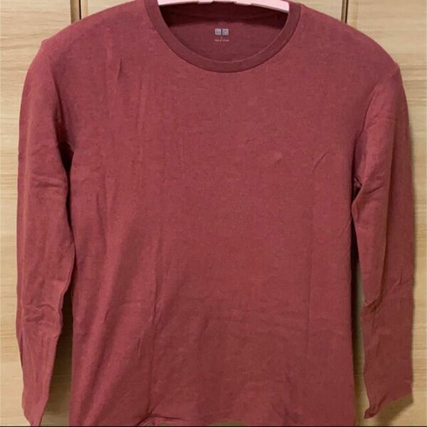 深緋　赤　ロングTシャツ　トレーナー　Lサイズ　メンズ　汚れなし　ほぼ未使用