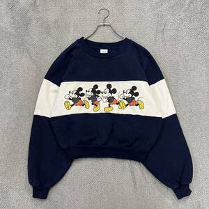 100円スタート♪ （16）Disney by MOUSSY ディズニー　マウジー　ワイドトレーナー　フリーサイズ　スウェット　長袖　ミッキー　コットン