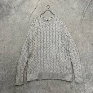 100円スタート♪ （20）TOMMY HILFIGER トミーヒルフィガー　ローゲージニットワンピース　サイズL　ケーブル コットン ウール使用　ロング