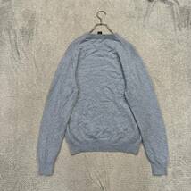 100円スタート♪ （9）カシミヤ100%　ウールニット　サイズXL　Vネックセーター　cashmere　ライトブルー　水色 無地 レディース　ゆったり_画像2