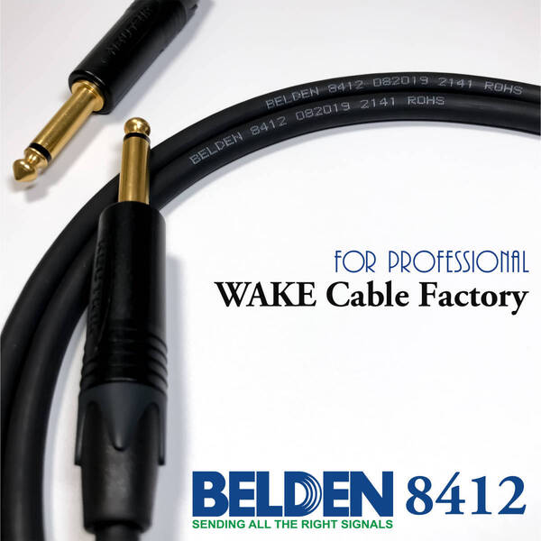 超定番ギターシールド3m★BELDEN8412★ノイトリック・モノラルフォンケーブル/金メッキ/ベース/エフェクター/ミキサーあらゆる機材に!