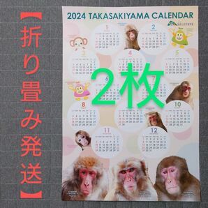 2024 高崎山 カレンダー ポスタータイプ 【折り畳み発送】 2枚