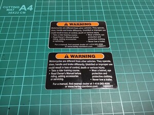 ■即決送料無料■ハーレーダビッドソン純正ワーニング ステッカー WARNING 2枚セット