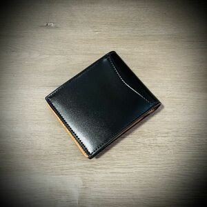 アンティークガラスレザー カード２１枚 大容量 二つ折り 財布 メンズ財布 折財布 本革 牛革 革財布 送料無料 ブラック 黒