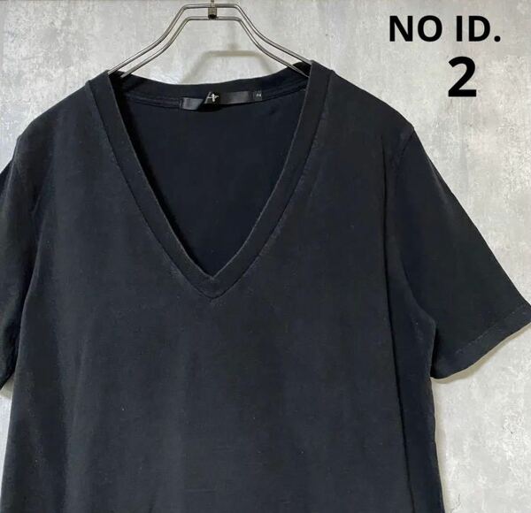 ノーアィディー　NO ID. Tシャツ サイズ2 綿100% 黒