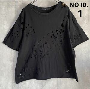 ノーアイディー　NO ID. Tシャツ　黒　サイズ1 綿100％