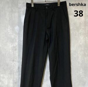 ベルシュカ　bershka パンツ　黒　ワイドフィット　38 ポリエステル