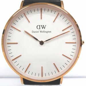 IDTh947241 ダニエルウェリントン 腕時計 Classic B40R5 クオーツ 革ベルト 白文字盤 メンズ Daniel Wellington 中古 美品