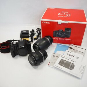 Th953671 キャノン デジタルカメラ EOS Kiss X3 ダブルズームキット EF-S 18-55mm F3.5-5.6 IS EF-S 55-250mm F4.5-5.6 IS canon 中古