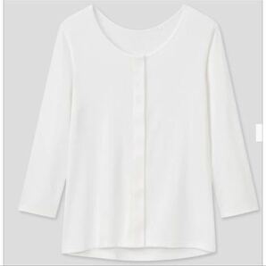 送料無料●新品★UNIQLO コットン前開きTシャツ★3XLサイズ ホワイト