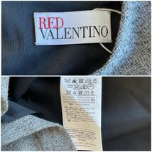 美品 REDValentino レッドヴァレンティノ ウール素材切替ウエストベルトミディ丈フレアワンピース ひざ丈チュニック グレー灰色系 38_画像6