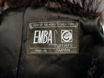 エンバ EMBA 本革 毛皮 ラクーン 七分丈コート ブラウン系 日本製 中古美品 着丈72cm_画像9