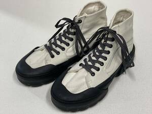 激レア!! VANS SK-８Hi SWAP IT 白 生成り キャンバス 黒ソール ラバー厚底 US9 (27cm) ハイトップ バンズ アメリカ企画限定!!