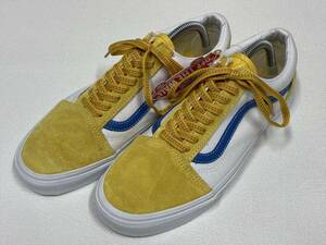 VANS OLD SKOOL 黄 生成り白 スエード キャンバス 青ライン US10.5 (28.5cm) バンズ オールドスクール アメリカ企画限定!!