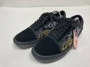 VANS OLD SKOOL lite ComfyCUSH 黒x黒 チェッカー ファイアーパターン 黒ソール US8.5 (26.5cm) バンズ オールドスクール アメリカ企画限定