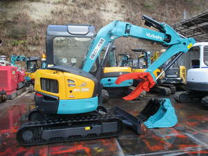 『重量3T』●移動式Crane仕様　マルチ☆New itemスケルtonneバケット.ハサミincluded　クボタRX306　Excavator　盗難防止装置装着機●下取り買取ОK