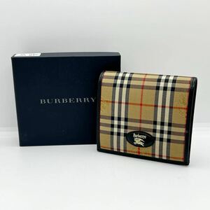 BURBERRY バーバリー ノバチェック 二つ折り財布 がま口 現状品