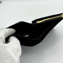 YVES SAINT LAURENT イブ・サンローラン ロゴ型押し がま口 二つ折り 財布 現状品_画像9