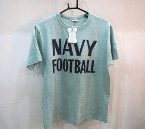 ◆WAREHOUSE ウエアハウス　Lot 4096 88/12　杢クルーネック Tシャツ NAVY FOOTBALL（M）グリーン◆