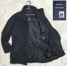 【GORE-TEX★】サイズ48(L〜LL程度) 良品 pierre cardin ウールハーフコート/ダークグレー◆ピエールカルダン (1)_画像1